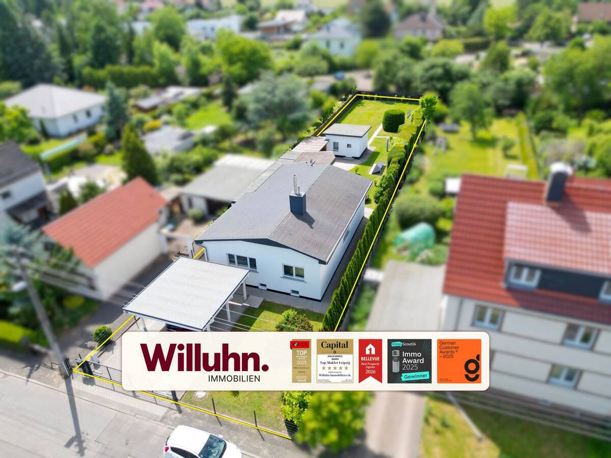 Barrierefreier Bungalow | Überdachte Terrasse | Carport | Photovoltaikanlage – 4316 Leipzig – Bild 1 von 9