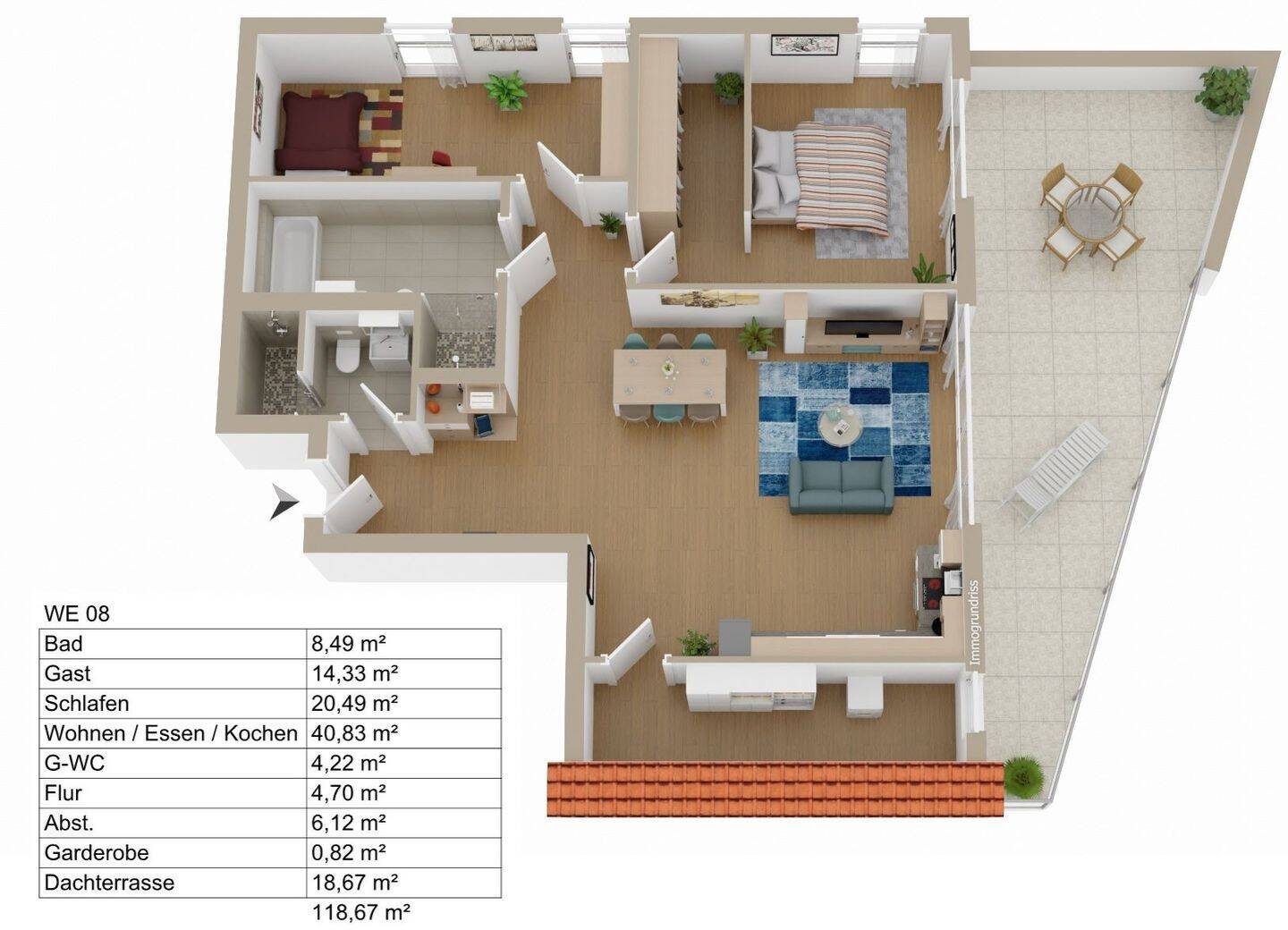 Moderne Penthousewohnung mit großer Dachterrasse - in beliebter Lage von Hamm-Berge – Hamm – Vorschaubild 4