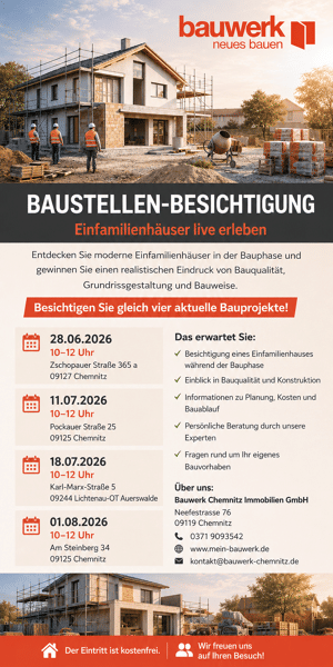 NICHT VERPASSEN! Baustellenbesichtigung in Chemnitz-Erfenschlag am 01. August, 10:00 bis 12:00 Uhr – 9128 Chemnitz – Vorschaubild 1