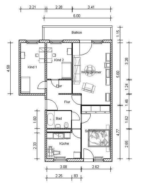 2-Zimmerwohnung in Thekla mit Balkon – Leipzig – Vorschaubild 4