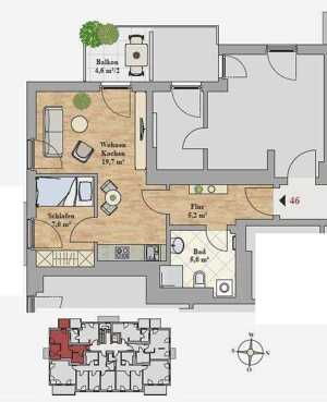 *Erstbezug in Leubnitz-Neuostra - moderne 1,5 - Raumwohnung mit Balkon * – 1219 Dresden – Vorschaubild 2