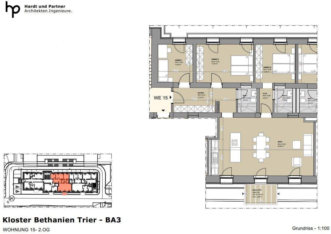 Quartier Bethanien - Moderne 4-Zimmer-Wohnung in historischer Klosteranlage – Trier – Vorschaubild 3