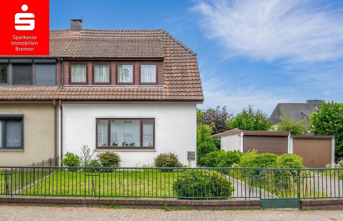 Bremen-Arsten: Charmante Doppelhaushälfte mit großem Gartenbereich in ruhiger Wohnlage – 28279 Bremen – Bild 1 von 9