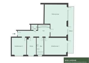 Großzügige 3-Zimmerwohnung mit großem Balkon und Einbauküche. – 60433 Frankfurt am Main – Vorschaubild 2