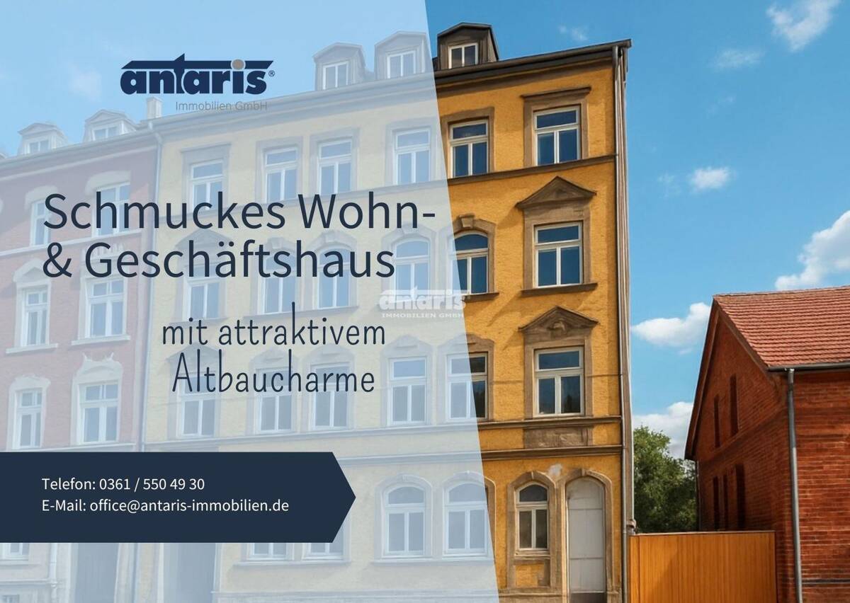 antaris Immobilien GmbH ** Solides Wohn- & Geschäftshaus mit 10 Einheiten und Potenzial ** – 99086 Erfurt – Bild 1 von 5