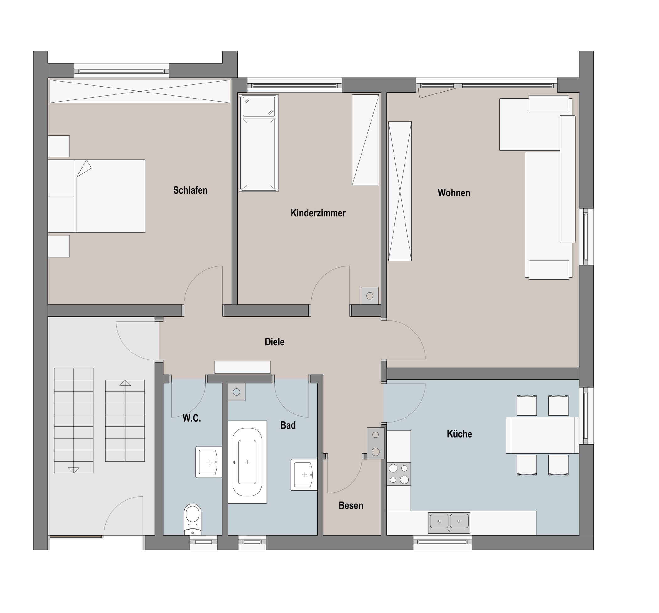 2-Familien-Haus in Burgthann, mit großem Garten (Baugrundstück ca. 500m²) – Burgthann – Vorschaubild 3