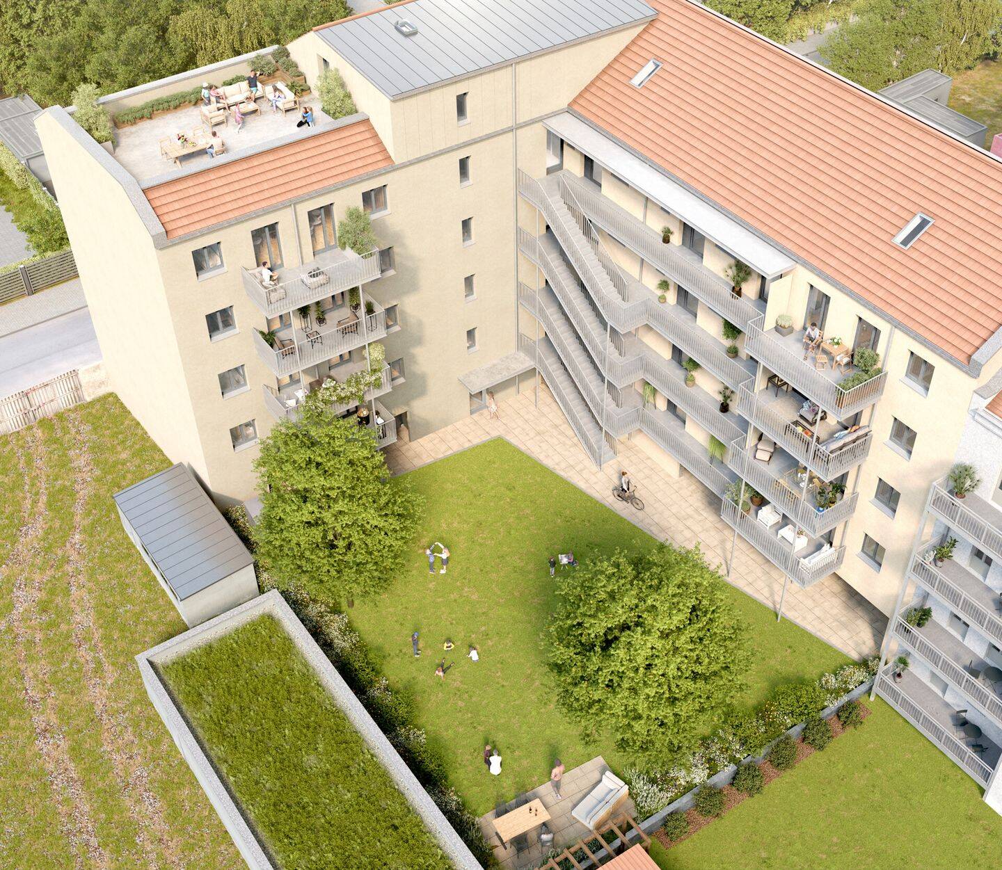NEUBAU-Wohnung mit Balkon zum Garten * 4 Zimmer * KFW 40 und QNG – Leipzig – Vorschaubild 3