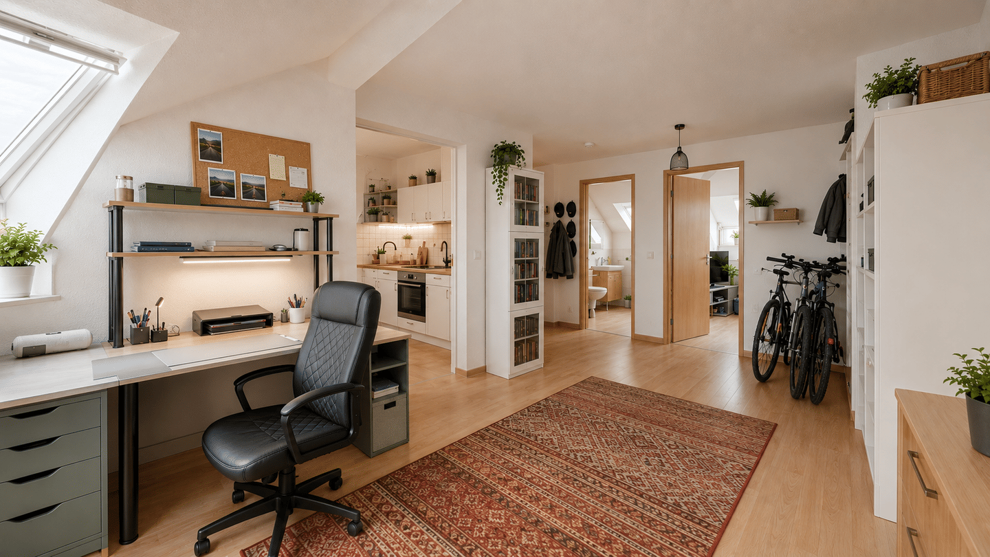 Vermietete Dachgeschosswohnung I 2 Zimmer I Tageslichtbad – Leipzig – Vorschaubild 3