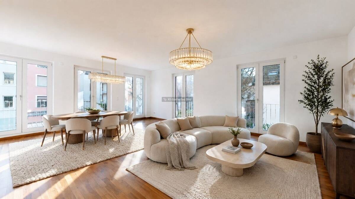 Moderne Drei-Zimmer-Wohnung mit Balkon im Fuchstanz-Palais – 60489 Frankfurt am Main – Bild 1 von 9