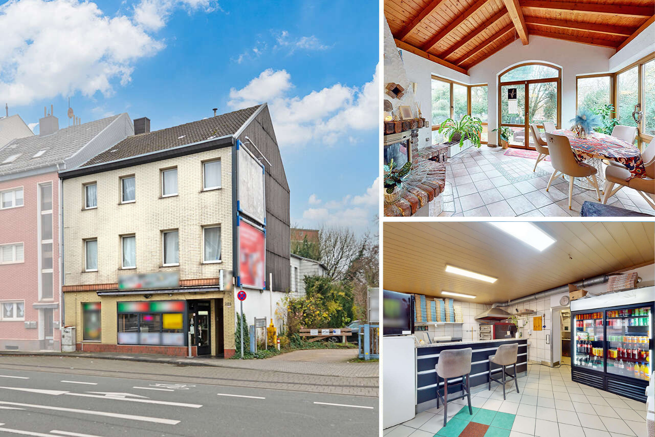 Mehrfamilienhaus mit Pizzeria, 3 Wohnungen & großem Grundstück – Aachen – Bild 1 von 8