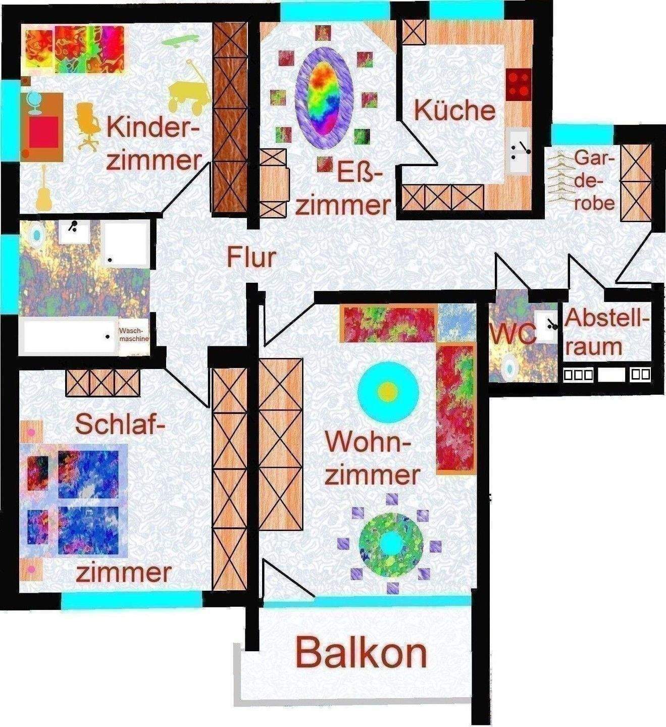 4-Zimmer-Wohnung mit 95 m² Wohnfläche mit großem Südbalkon und Tiefgaragenstellplatz – Erlangen – Vorschaubild 7