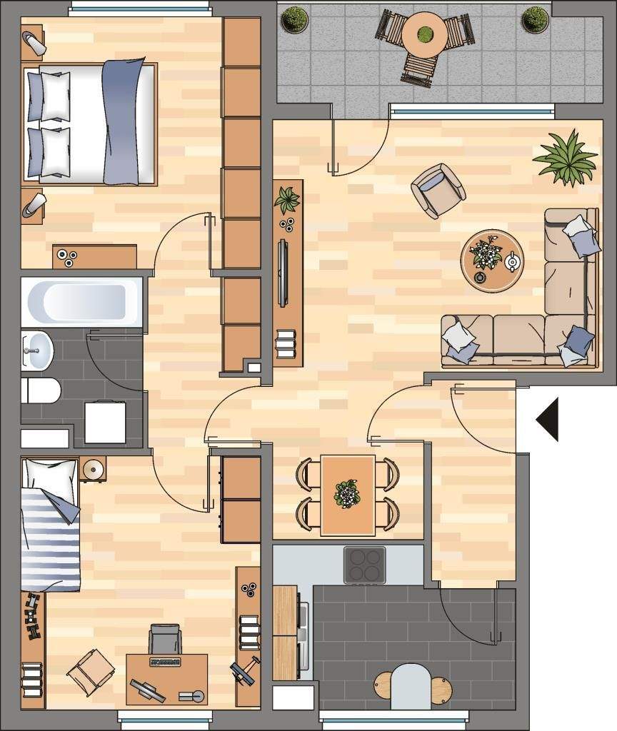 Charmante 3-Zimmer-Etagenwohnung in Wolfsburg Besonders gemütlich! – Wolfsburg – Vorschaubild 2