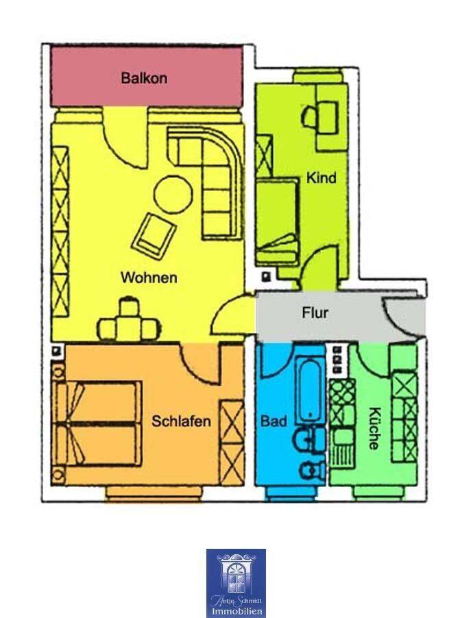 Wohnen in ländlicher Idylle! 3-Zimmer-Wohnung mit schönem Balkon! – Dorfhain – Vorschaubild 2