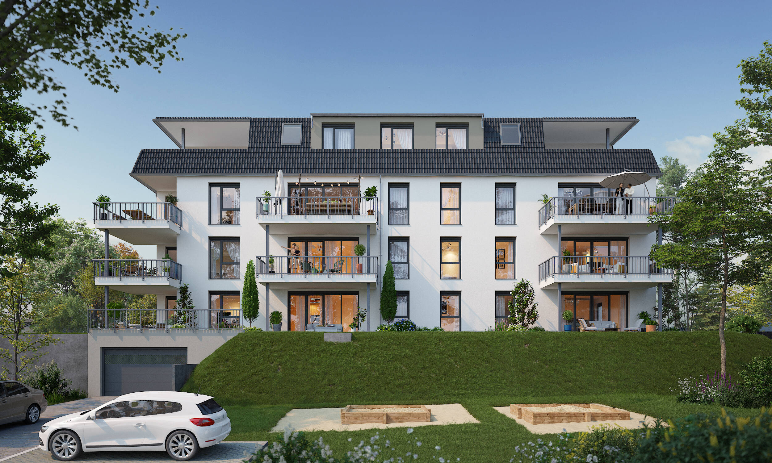 Wunderschöne 3-Raum Wohnung mit Südbalkon - KfW40 / Tiefgarage / Aufzug - in Rabenstein