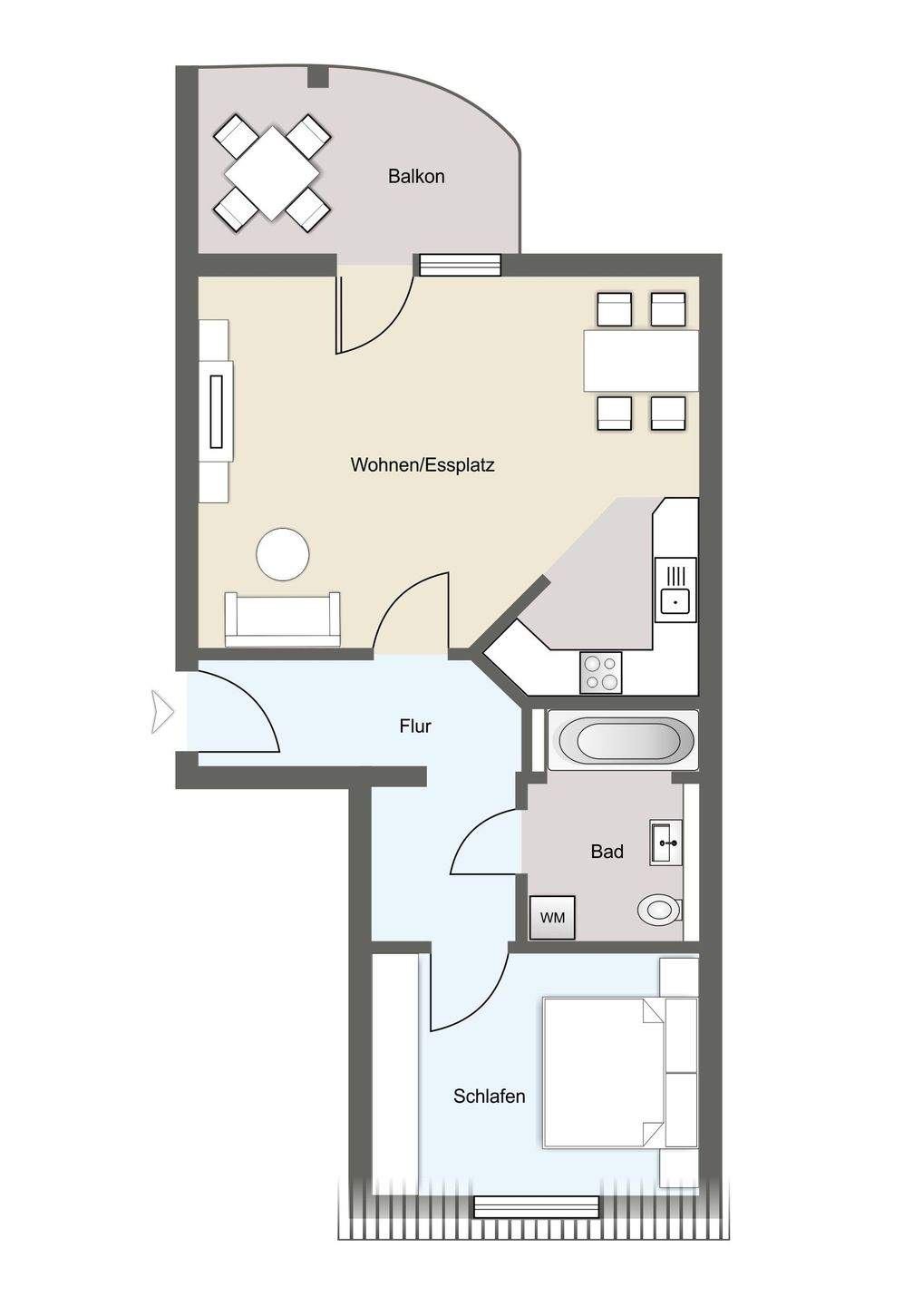 Attraktive Zwei-Raum-Wohnung mit Balkon in Schlosschemnitz – Chemnitz – Vorschaubild 8