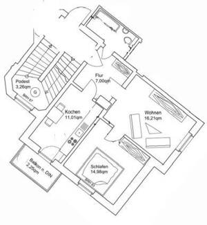* modernisierte und schöne 2 Raumwohnung mit Einbauküche * – 1189 Dresden – Vorschaubild 2