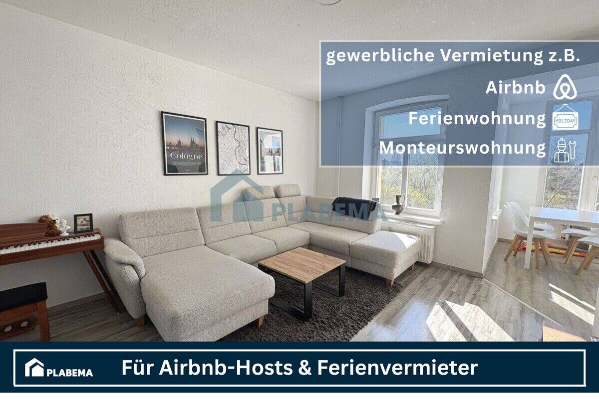 gewerbliche Ferienvermietung: Erker-Wohnung mit 3- Zimmern am Aubach mit Einbauküche, nahe Helios Klinik - FeWo, AirbnB