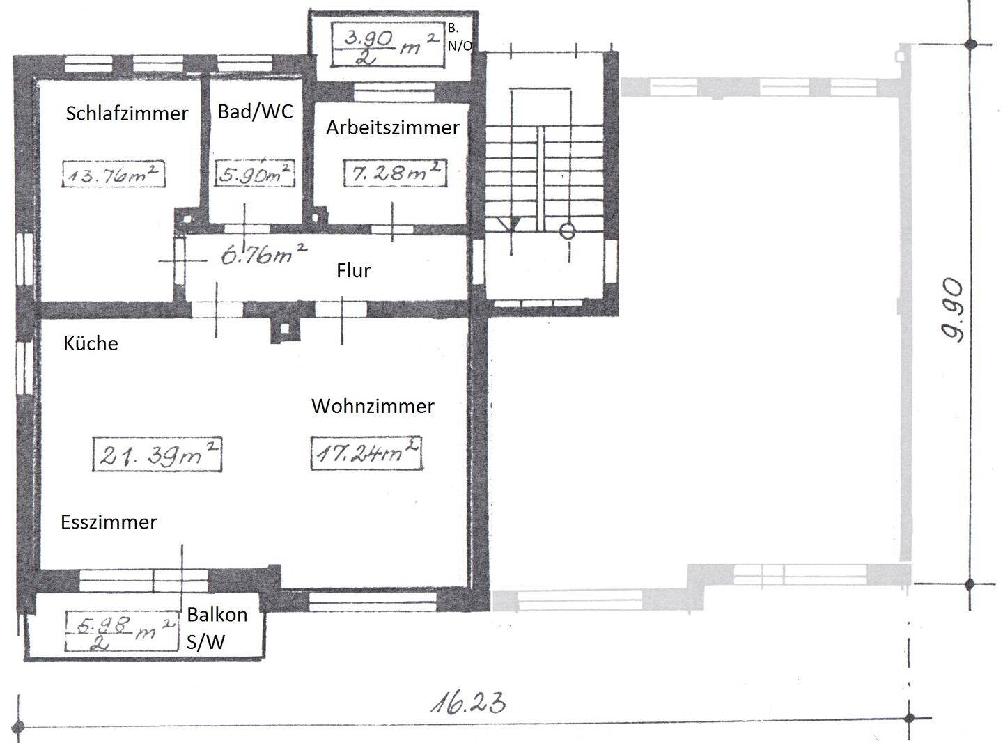 3 Zimmer Wohnung in KarlsruheDurlach/ Aue mit 2 Balkonen