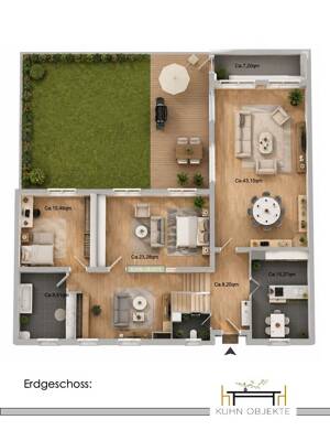 Split-Level-Bungalow mit Atriumgarten, Terrasse und Ausbaupotenzial in ruhiger Lage – 67071 Ludwigshafen am Rhein – Vorschaubild 9