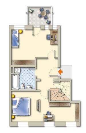 ++ Traummaisonette im sanierten Erstbezug mit Balkon, Dachterrasse, Wohnküche, Parkettfußboden, 2 Bäder, Abstellraum, Außenstellplatz ++ – 9306 Rochlitz – Vorschaubild 2