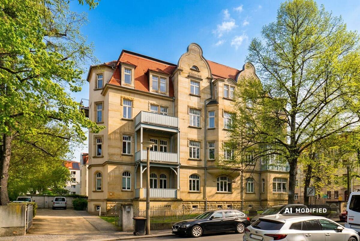 Exklusive 4-Zimmer-Wohnung mit 2 Balkonen! Bezugsfrei ab sofort! – Hübnerstraße 15, 1069 Dresden – Bild 1 von 9