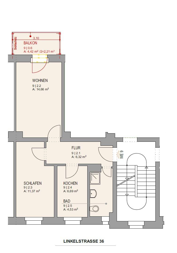 Wahren - tolle 2-Zimmerwhg. mit Balkon, sep.Küche, Tageslichtbad, Wanne & großem Gemeinschaftsgarten – Leipzig – Vorschaubild 3