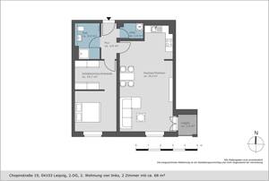 Erstbezug in Citynaher Wohnlage - hochwertige 2-Zimmer-Wohnung mit Balkon – 4103 Leipzig – Vorschaubild 2