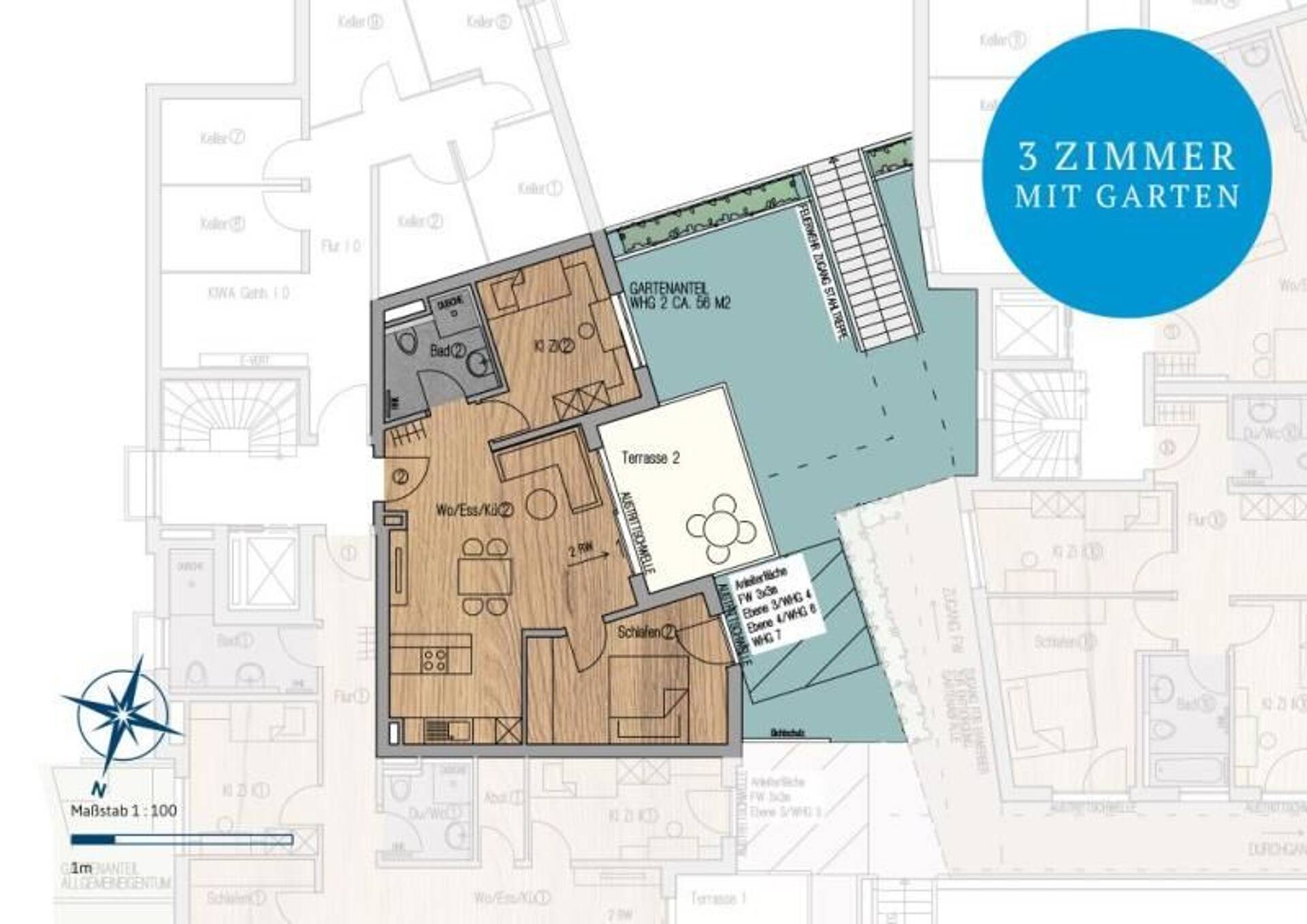 Terrassenwohnung in 71334 Waiblingen mit 64,79 m² kaufen