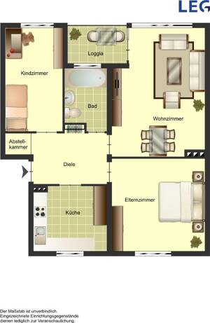 3-Zimmer-Wohnung in Duisburg Buchholz – 47249 Duisburg – Vorschaubild 2