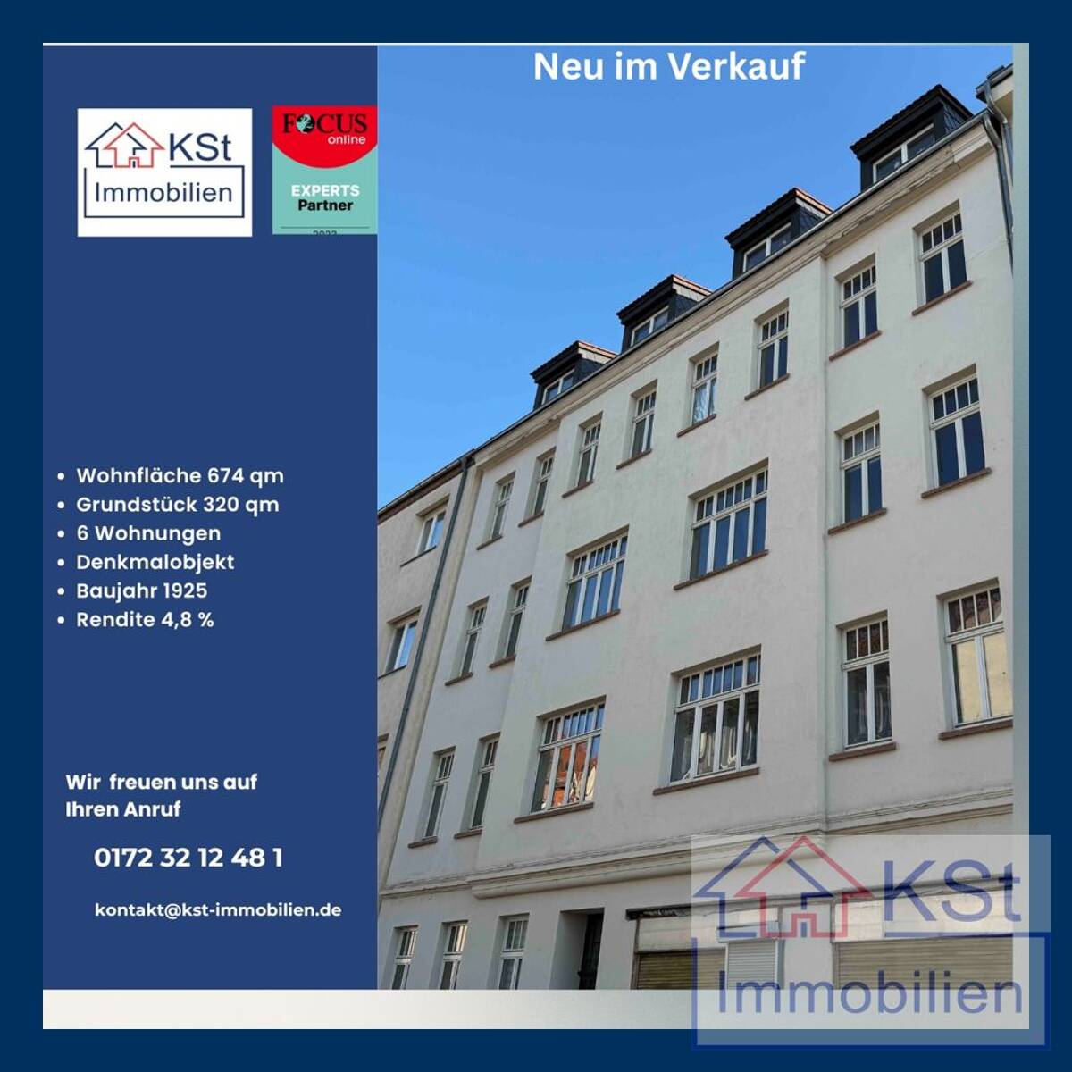 Denkmalgeschütztes Mehrfamilienhaus mit 8 Wohnungen + Gewerbeeinheit in gesuchter Lage zu verkaufen – 4347 Leipzig – Bild 1 von 9