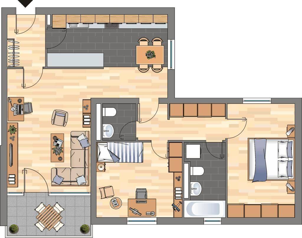 Moderne 3-Zimmer-Wohnung in Wuppertal – Wuppertal – Vorschaubild 2