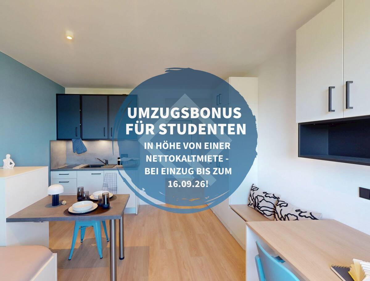 1 Monat mietrfei! Neubau-Studentenapartment im Quartillion - möbliert & top Lage! – 65197 Wiesbaden – Bild 1 von 6