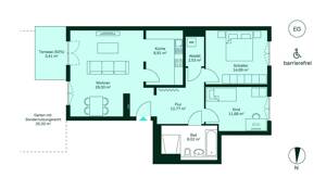 Barrierefreie Erdgeschosswohnung mit Terrasse und Gartenanteil zum Innenhof – 40597 Düsseldorf – Vorschaubild 9