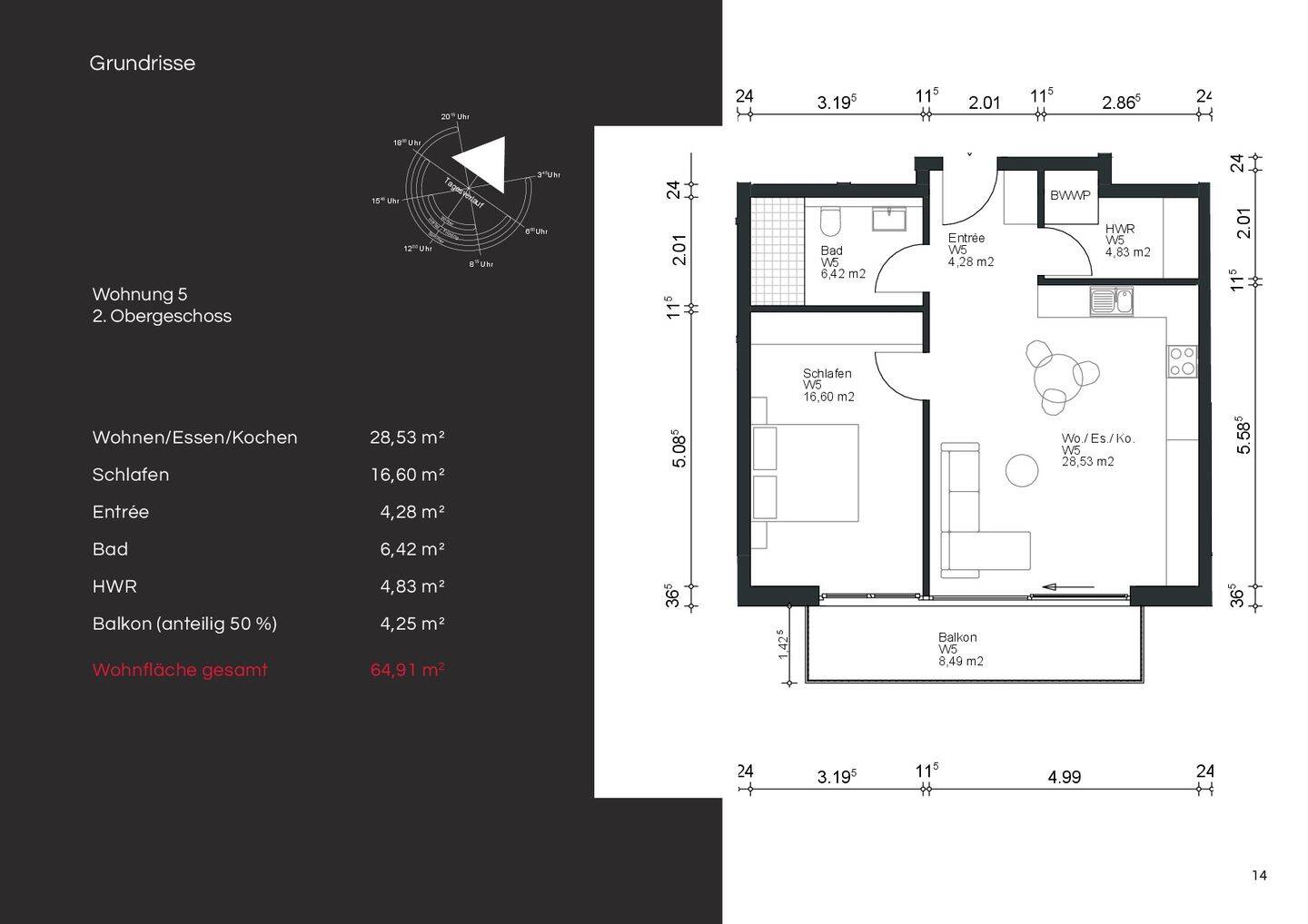 WE5: Moderne 2-Zimmer-Wohnung mit Balkon in Trier-Biewer – Trier – Vorschaubild 4