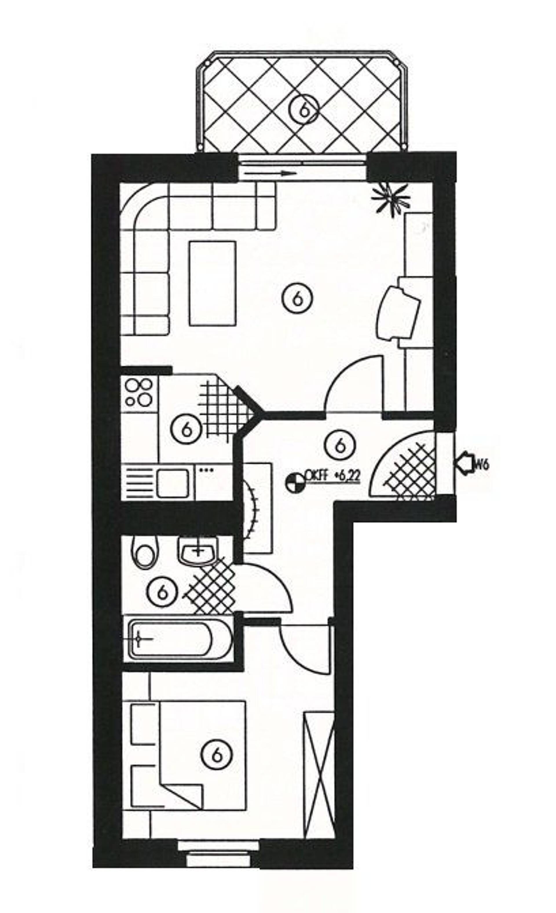 Etagenwohnung in 08060 Zwickau mit 40,25 m² kaufen