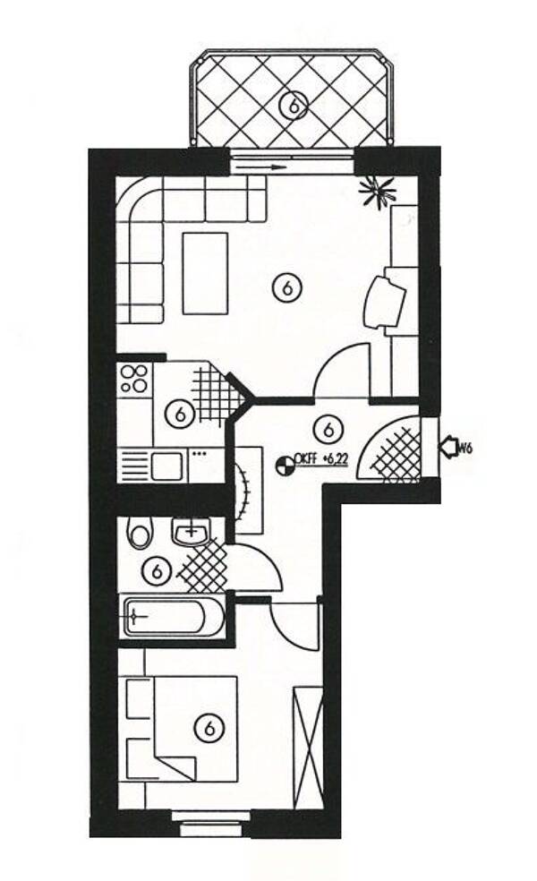 Etagenwohnung in 08060 Zwickau mit 40,25 m² kaufen