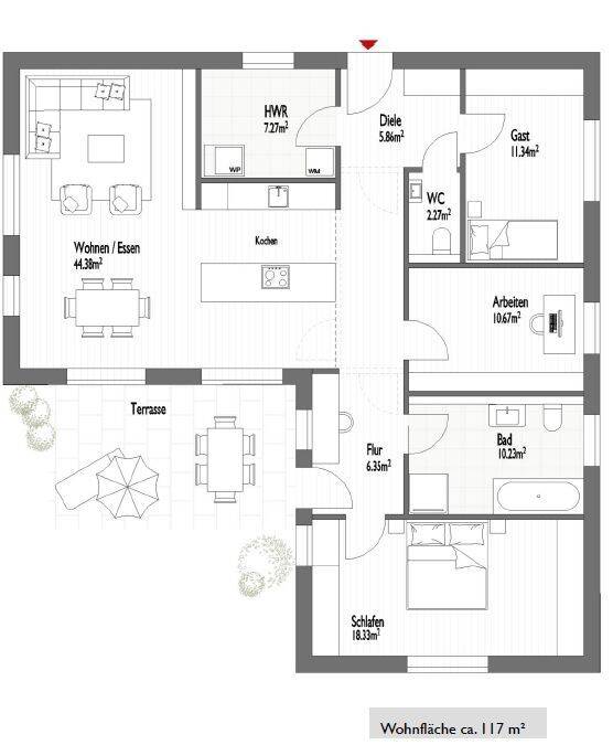 Willkommen im Wacholderweg I Freistehende Bungalowvarianten, 3 - 4 Zimmer, ca. 100 - 120 m² in begehrter Wohnlage – Langwedel – Vorschaubild 5
