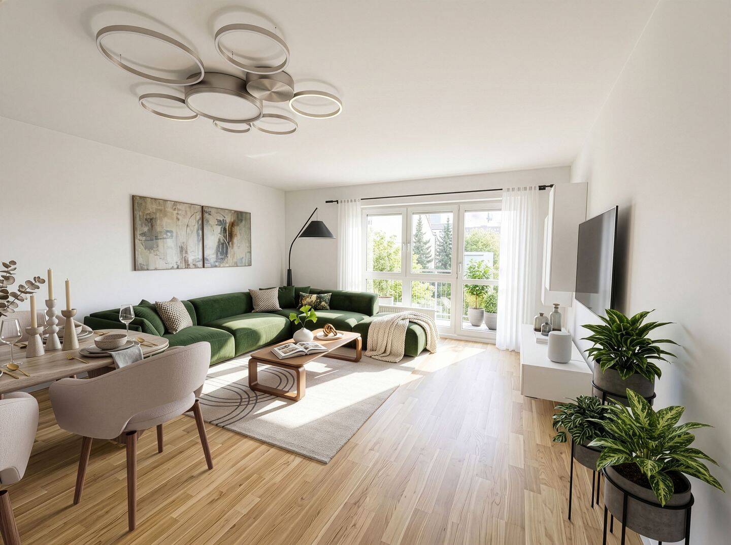 Helle und geräumige 3-Zimmerwohnung mit Balkon, Aufzug und TG – Leipzig – Vorschaubild 2