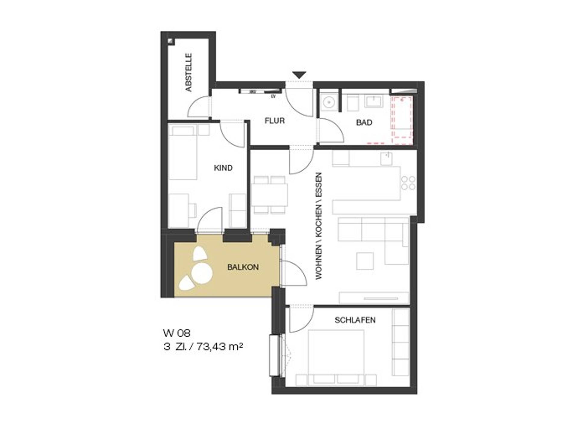 Etagenwohnung in 83022 Rosenheim mit 73,43 m² kaufen
