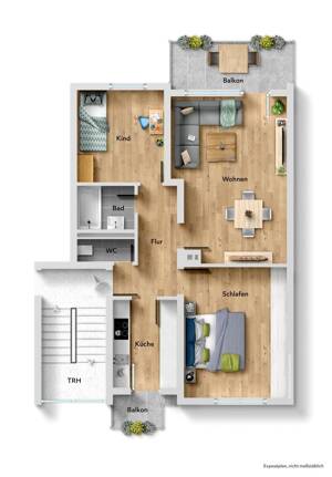 Sofort beziehbar! Interessante 3 Zimmer-Wohnung in ruhiger Wohnlage! – 70372 Stuttgart – Vorschaubild 3