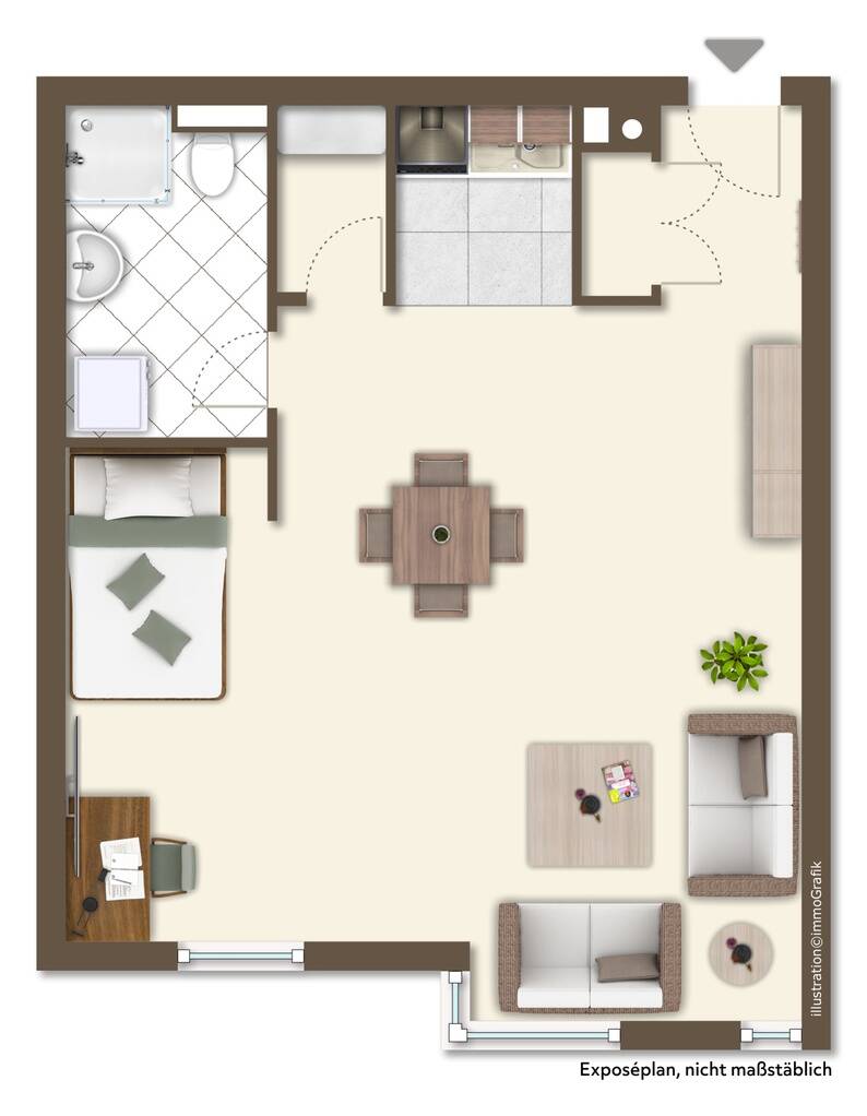 Begehrte Lage nahe der Uferstraße in Rheinnähe & City - großes vermietetes Appartement mit Garage