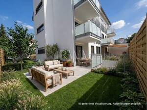 ENERGIEEFFIZIENTER NEUBAU - FEUERBACH Zentral gelegene 3-Zimmer-Wohnung mit Terrasse & Garage