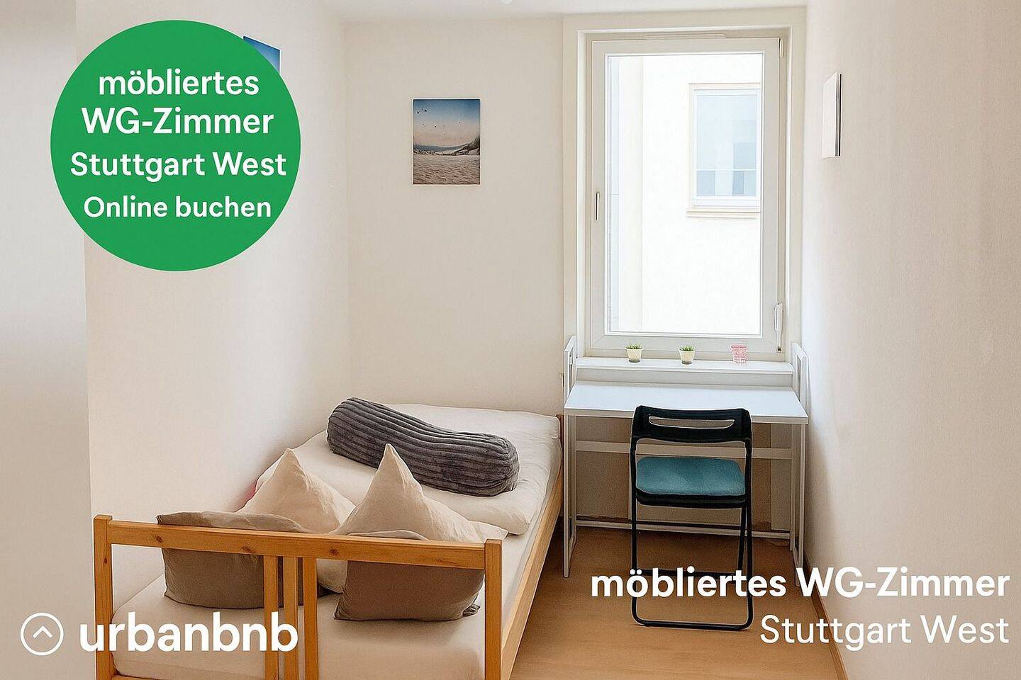 möbliertes WG Zimmer Stuttgart West für Wohnen auf Zeit ab 1 Monat