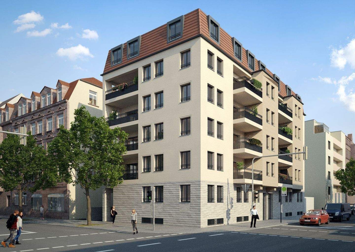 Große Mansardenwohnung mit Dachterrasse - Nähe U-Bahn, großer Balkon, Top Infrastruktur, Baubeginn erfolgt – Nürnberg – Bild 1 von 9