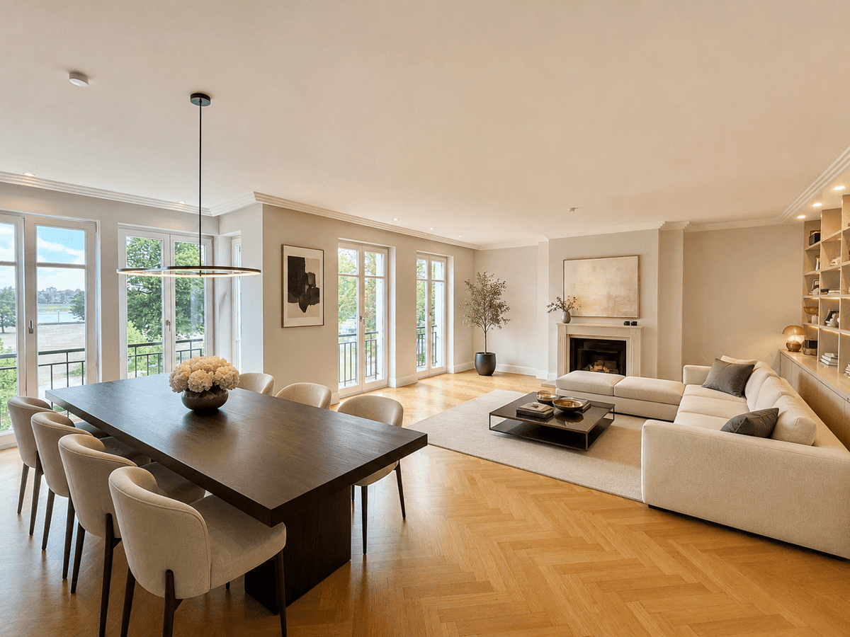 Großzügige Stadtwohnung mit Kamin in exklusiver Rheinlage - Einbauküche & Stellplätze – 40474 Düsseldorf – Bild 1 von 6