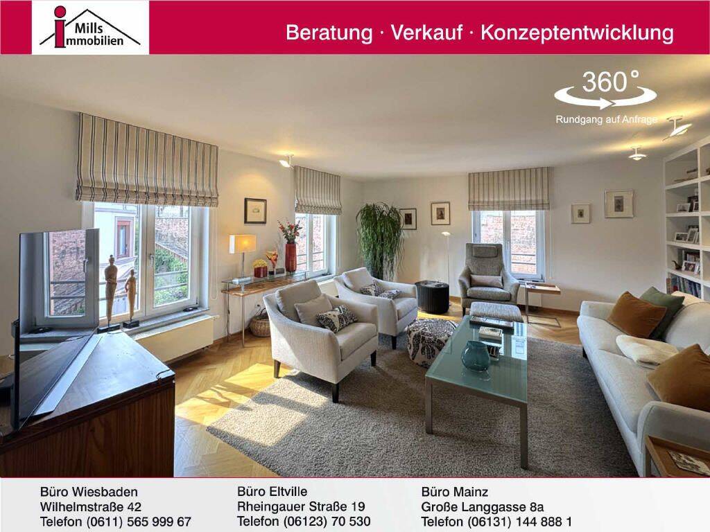 Großzügige und luxuriöse Traumwohnung mit Aufzug in begehrter Wohnlage der Mainzer Altstadt