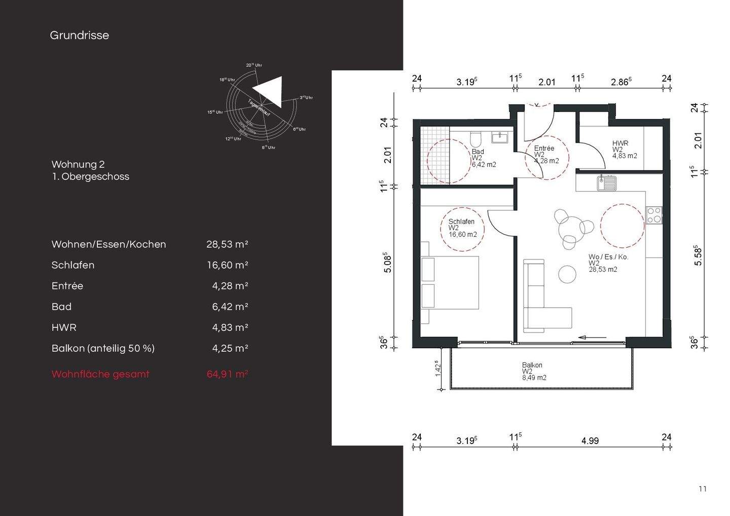 WE2: Moderne 2-Zimmer-Wohnung mit Balkon in Trier-Biewer – Trier – Vorschaubild 4