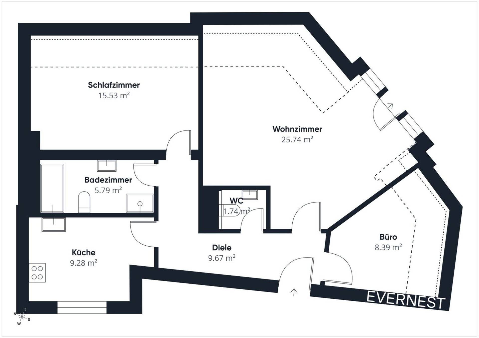 Dachgeschosswohnung in 30173 Hannover mit 91 m² kaufen