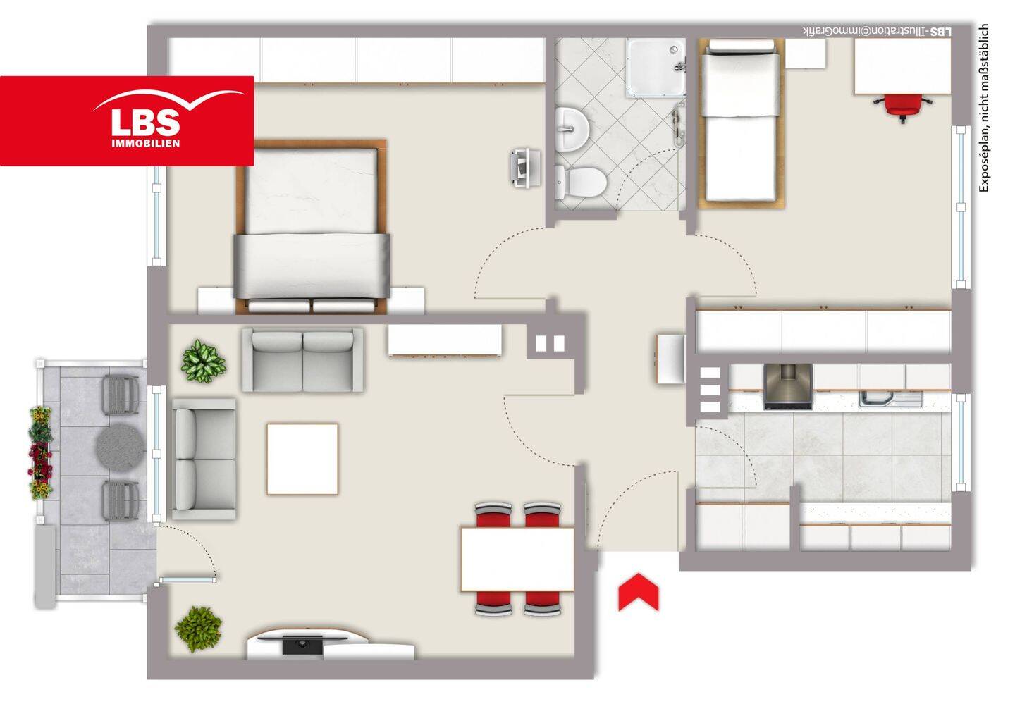 Bezugsfreie 3-Zimmer-Wohnung mit Balkon & Stellplatz in Köln-Riehl – Köln – Vorschaubild 8