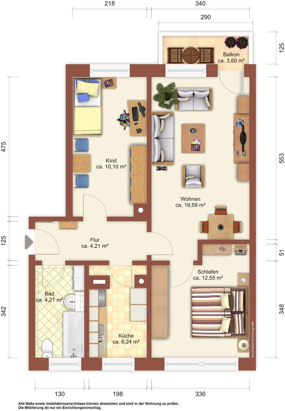 Citynah Wohnen! 3-R.-WE m. Balkon in Löbau! – Löbau – Vorschaubild 2